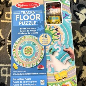 Melissa & Doug Tracks Floor Puzzle - Blue and Green